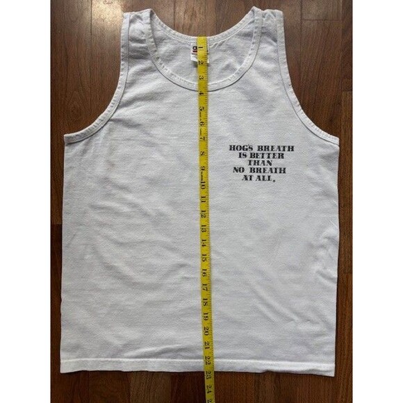 HOGS BREATH SALOON Tank Top White SML Key West Florida Better than No Breath VTG - Picture 7 of 8